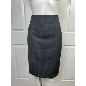 Banana Republic Women's Wool Skirt Size 6 Dark Gray Pin Stripe Pencil Stretch